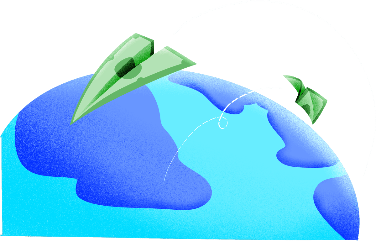 Piggy bank with floating coins illustration